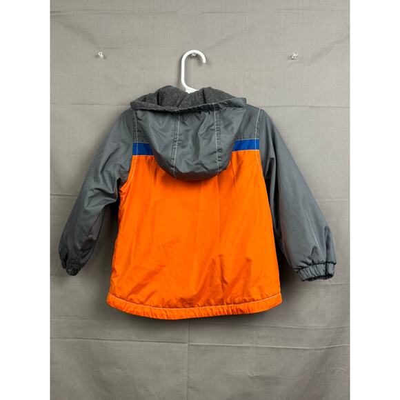 OshKosh B'gosh Toddler Boy Orange Gray Blue Hoodie Jacket, Size 3T - Picture 3 of 5